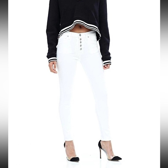 Hudson Jeans Denim - HUDSON JEANS Women's White High-Waisted Super Skinny Jeans